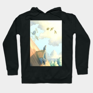 a cat on the roof Hoodie